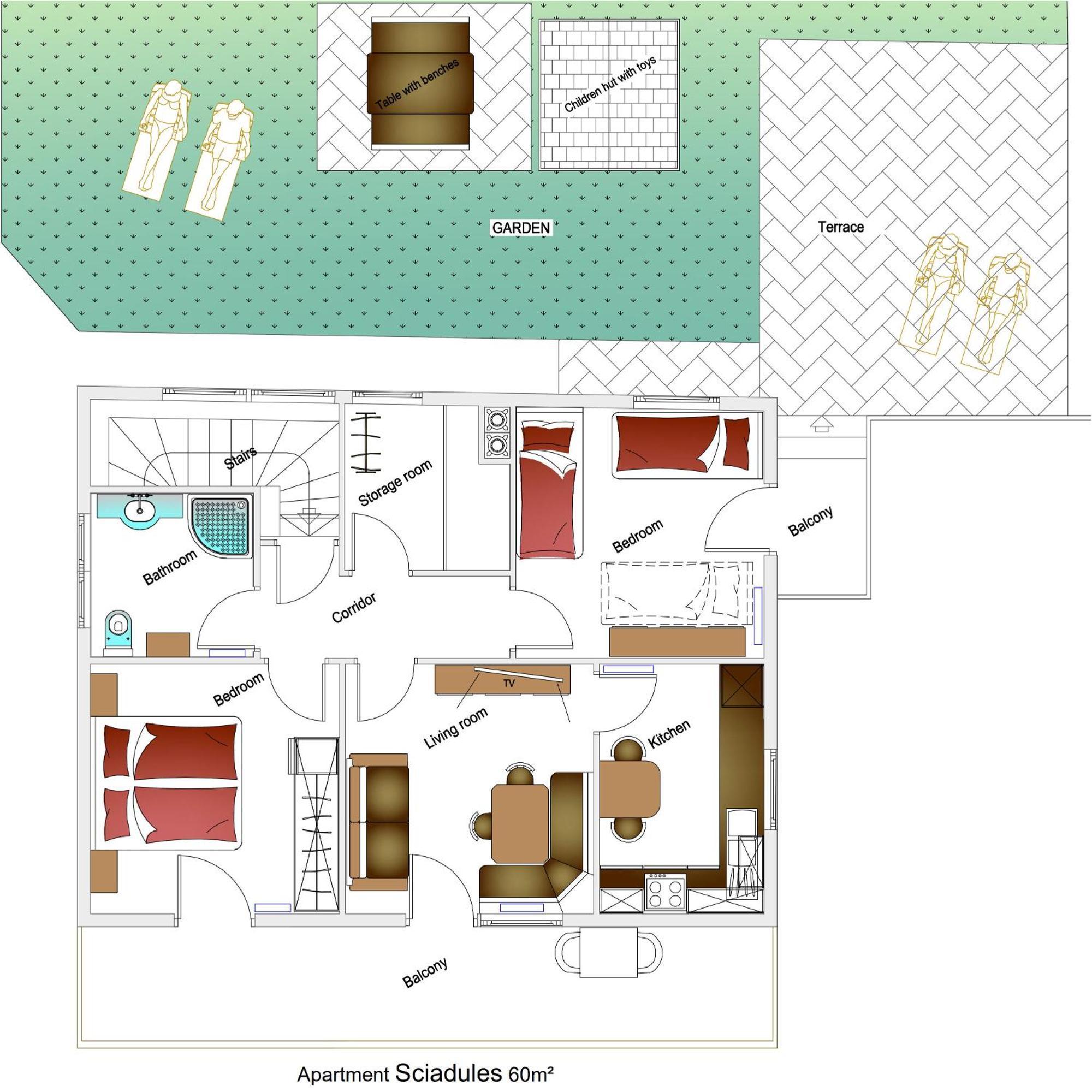 אורטיסיי Apartment Sciadules מראה חיצוני תמונה